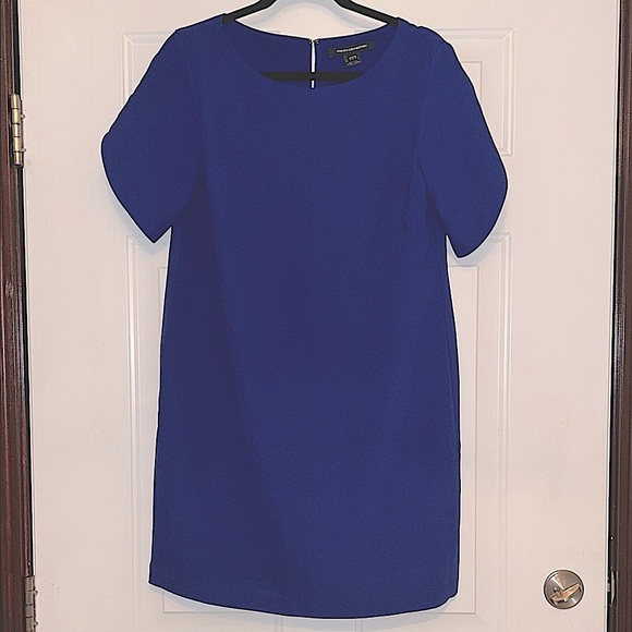 French Connection Sheath Dress SZ 8 Royal Raglan Short Sleeves Minimalist